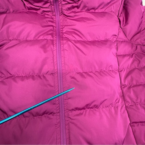 Lands End Down Puffer Jacket Womens XL Tall Magenta Pink Full Zip Pockets - Picture 10 of 15